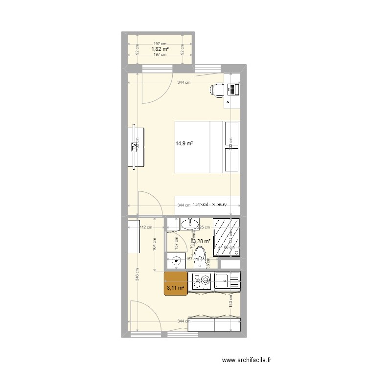 plan actuel neudorf 5b. Plan de 5 pièces et 28 m2