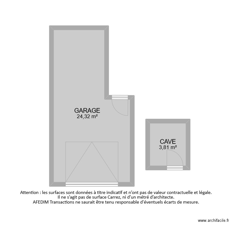 BI9058 ANNEXES. Plan de 2 pièces et 28 m2