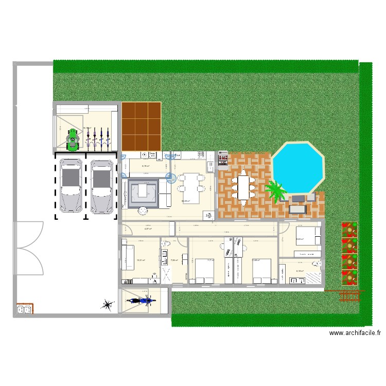 Envie. Plan de 11 pièces et 125 m2