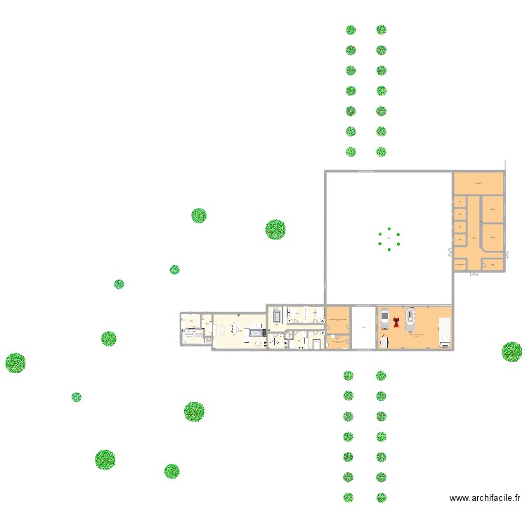 Plans Thairé simplifié. Plan de 28 pièces et 1242 m2