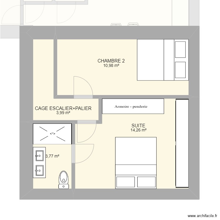 DUPLEX SCI. Plan de 8 pièces et 88 m2