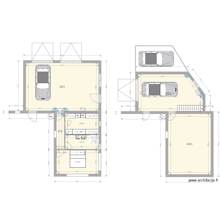 GarageV2P. Plan de 7 pièces et 141 m2