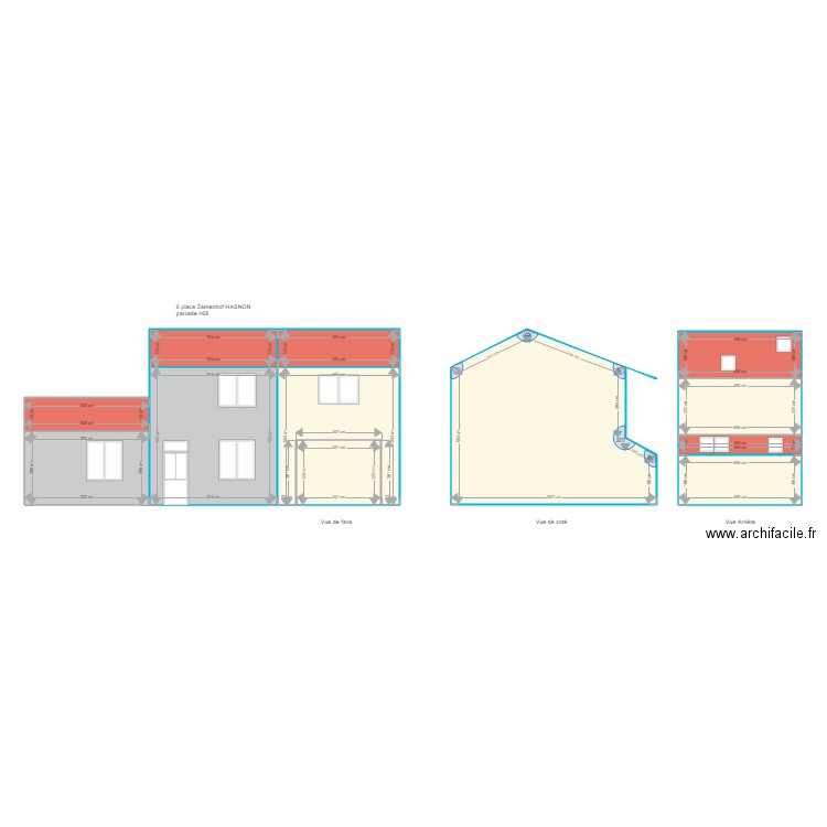 Plan façade Grand Bray APRES. Plan de 0 pièce et 0 m2