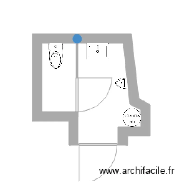 Sanitaire existant Le Bouchon Ponot. Plan de 