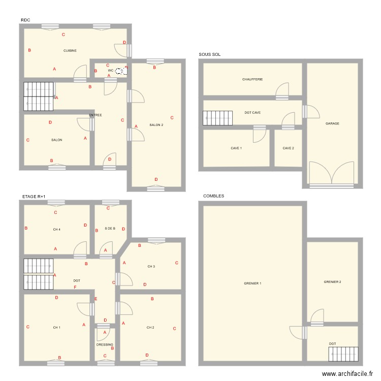 BLANCHET2. Plan de 21 pièces et 242 m2