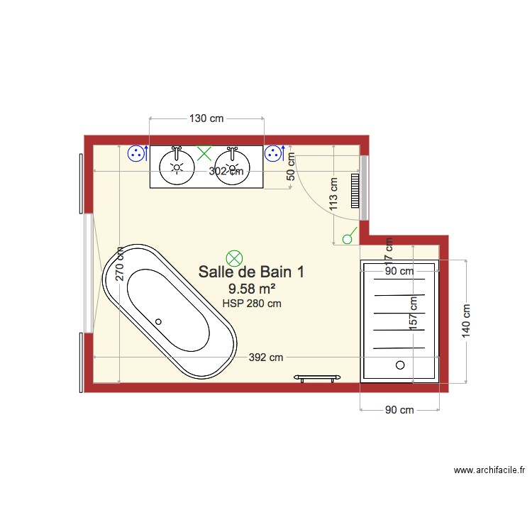 Salle de bain 1 étage Péri. Plan de 0 pièce et 0 m2
