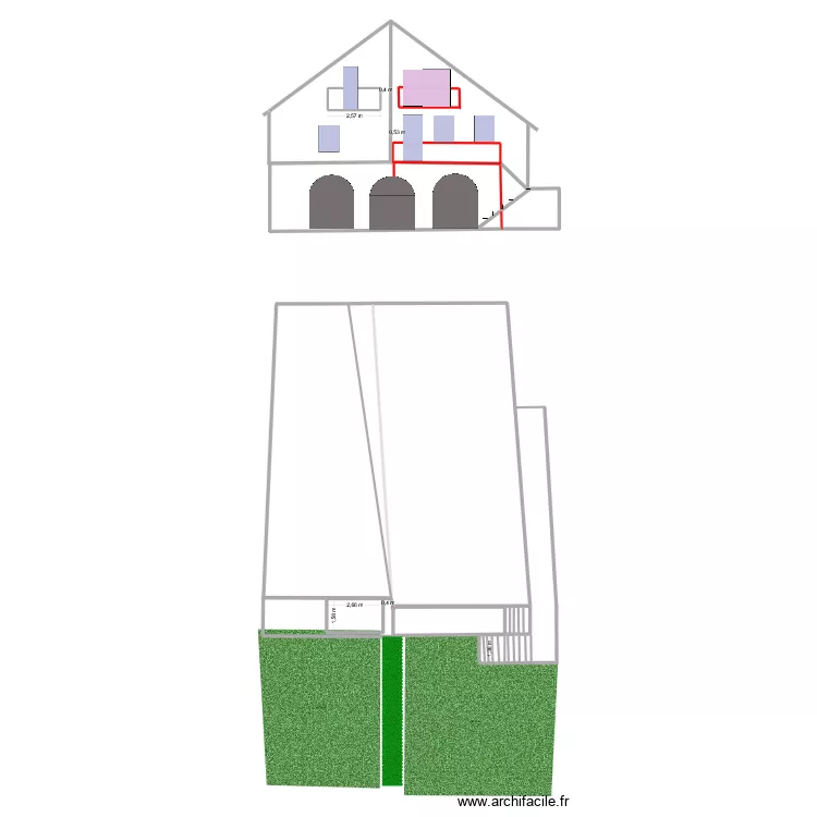 plan façade VF-2. Plan de 3 et 11 m² plan façade VF-2. Plan de 3 et 11 m²