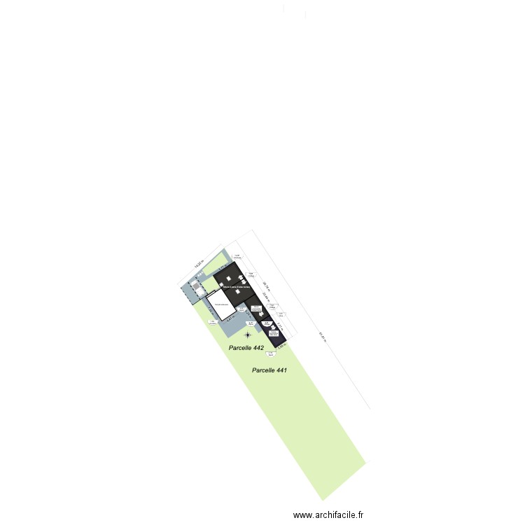 Masse33Cible. Plan de 1 pièce et 113 m2