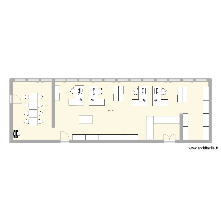 Bureau 3279. Plan de 1 pièce et 93 m2