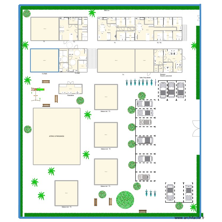 Coallia  Projet Fictif. Plan de 37 pièces et 746 m2