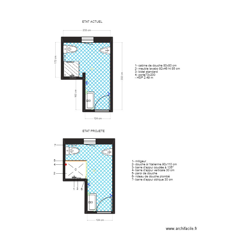 APA LAUGIER. Plan de 2 pièces et 12 m2