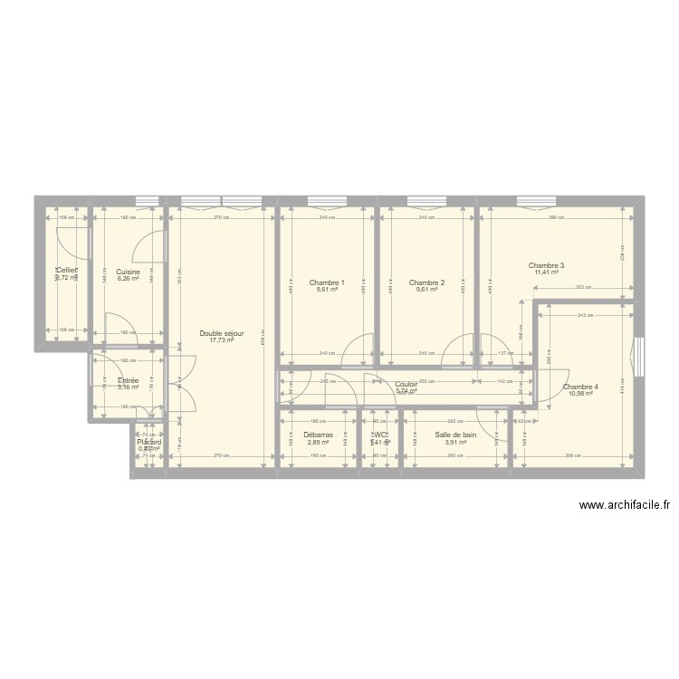 Appartement Mantes la Jolie st roch. Plan de 13 pièces et 87 m2