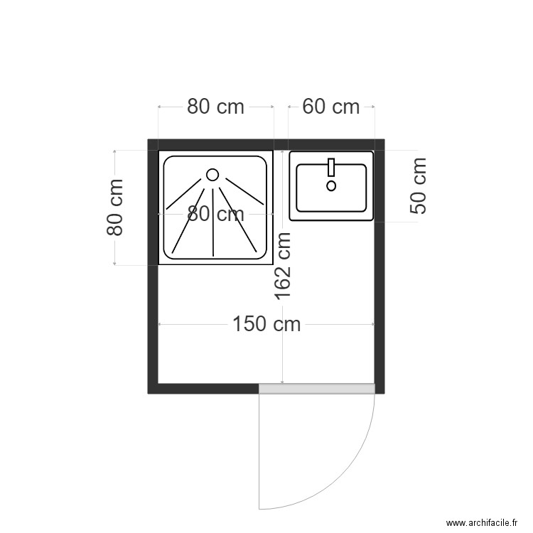 eco. Plan de 1 pièce et 2 m2