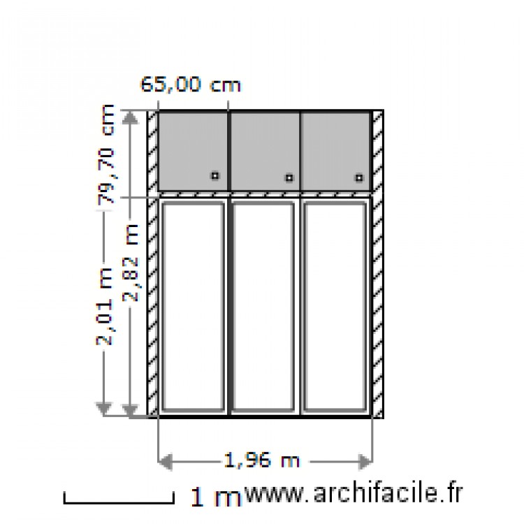 Placard chambre avec portes 2. Plan de 0 pièce et 0 m2