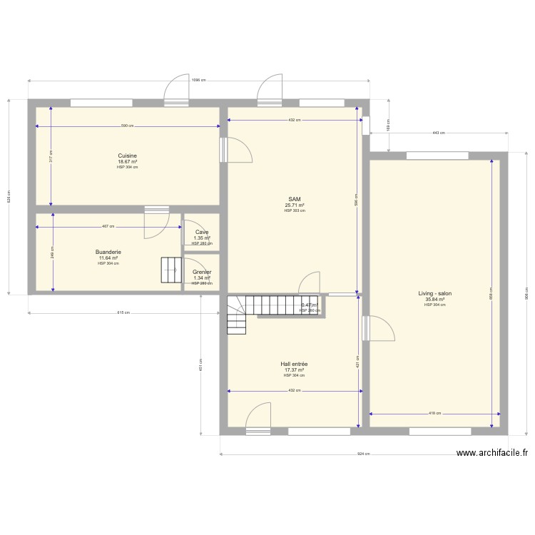 Maison de Thomas et Maud RDC. Plan de 0 pièce et 0 m2