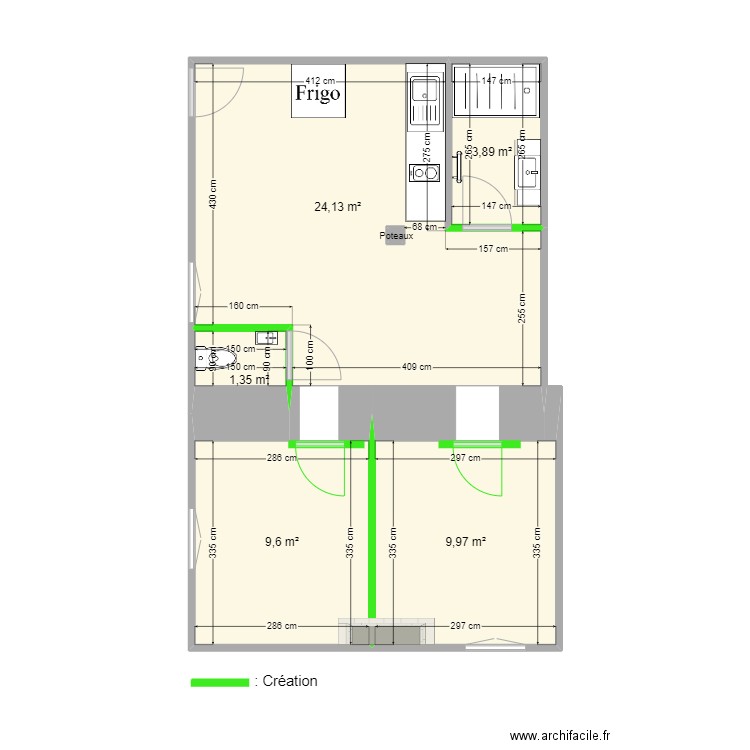 CAILLIREZ Mareuil sur Ay. Plan de 6 pièces et 49 m2