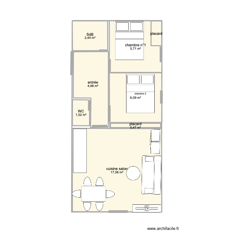 chalet montagne - Plan 8 pièces 40 m2 dessiné par monnette94
