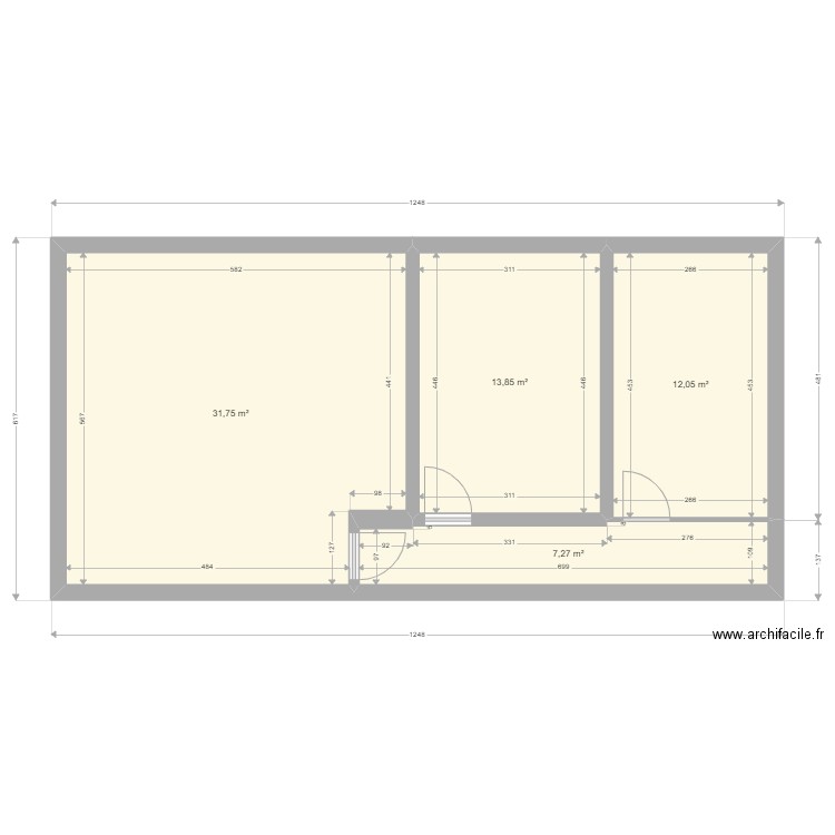 LedruRollin. Plan de 4 pièces et 65 m2