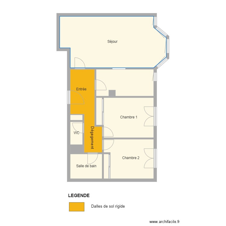 Appartement general leclerc. Plan de 12 pièces et 62 m2