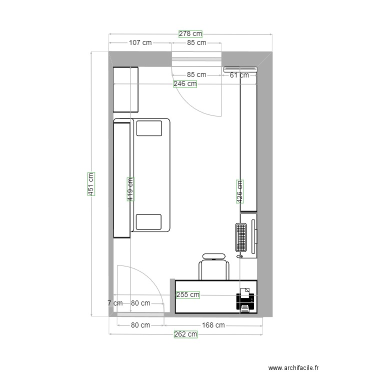 bureau. Plan de 0 pièce et 0 m2