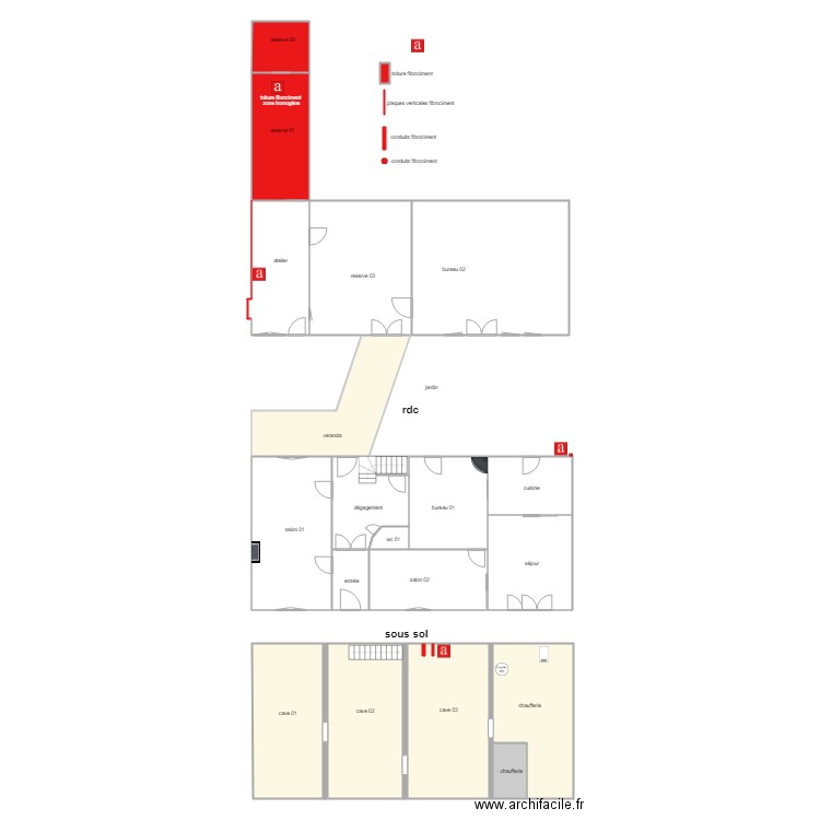 labas rdc amiante2. Plan de 0 pièce et 0 m2