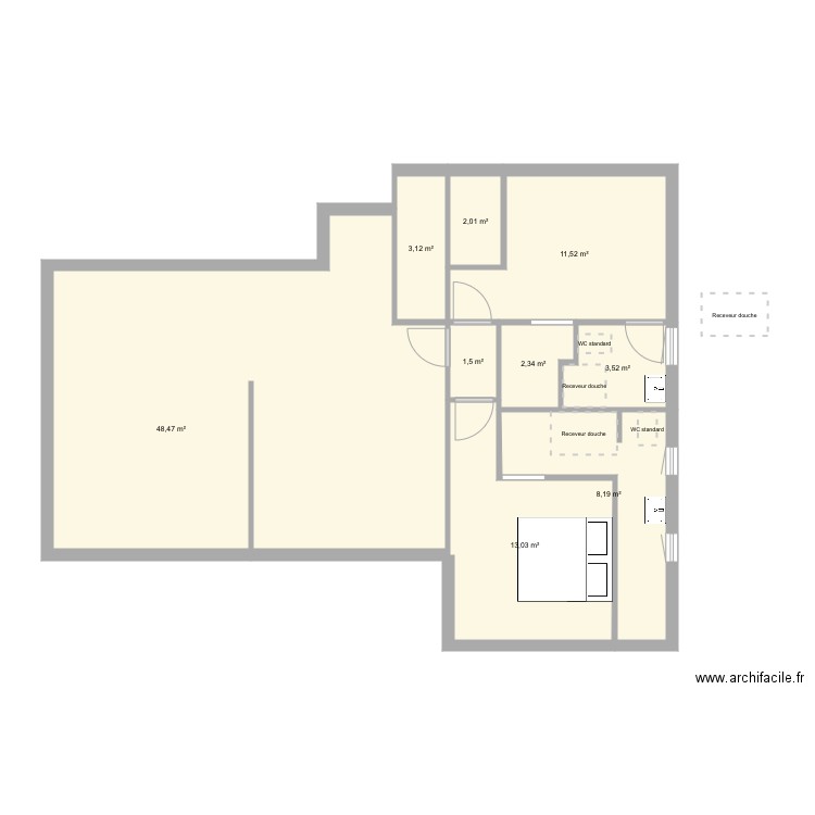 Maison pp 90m2. Plan de 0 pièce et 0 m2