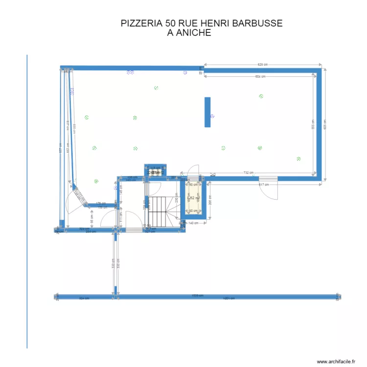 PIZZERIA  aniche etat existant. Plan de 