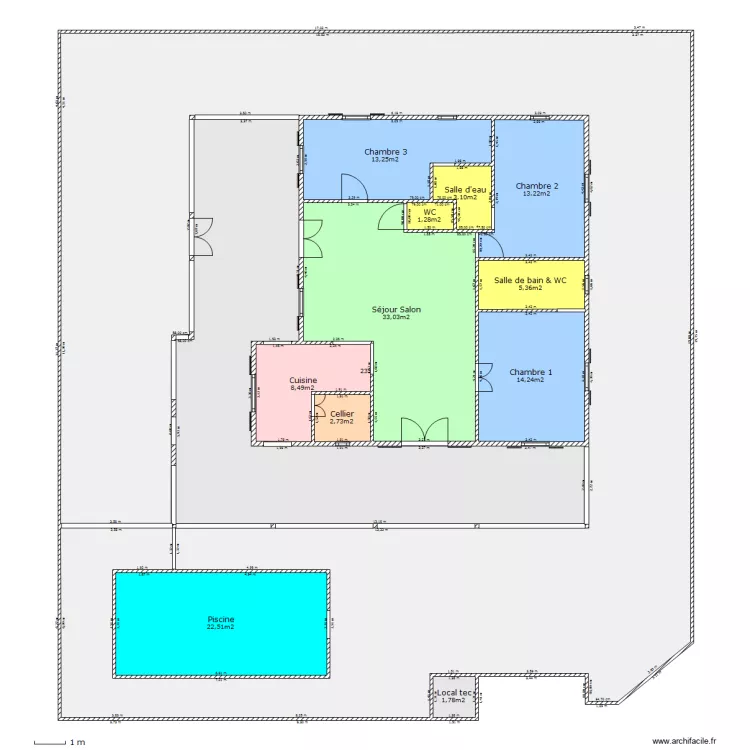 maison carbet. Plan de 