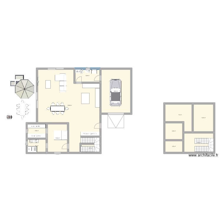 Maison 5. Plan de 12 pièces et 187 m2