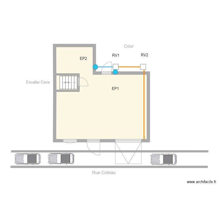 0063-23. Plan de 2 pièces et 58 m2