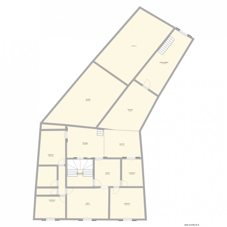 MASQUE DE DEPART 2 ER ETAGE PROJET. Plan de 0 pièce et 0 m2