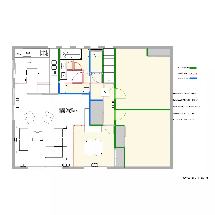 Maison Projet V8 . Plan de 