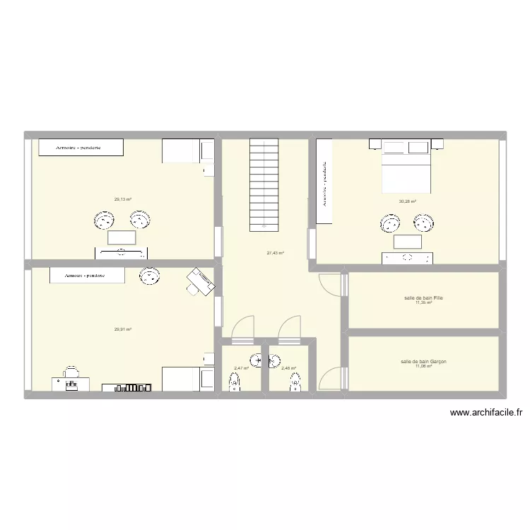 PLan maison miju n&deg;2. Plan de 