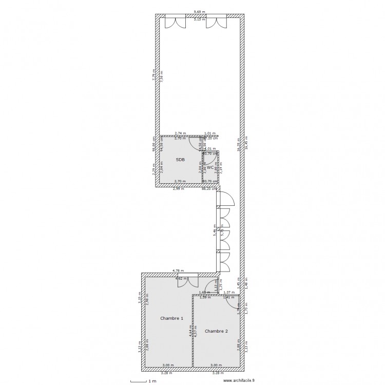 Appart N°1 Immeuble Dulamon. Plan de 0 pièce et 0 m2