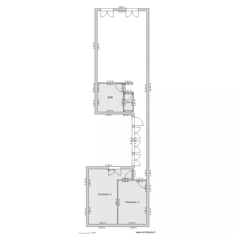 Appart N&deg;1 Immeuble Dulamon. Plan de 