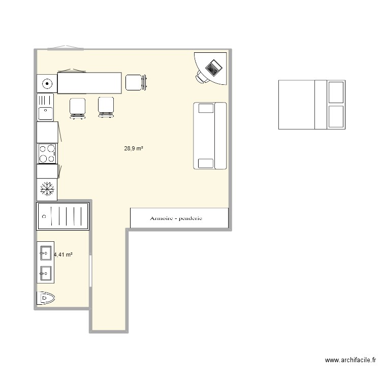 59 studio. Plan de 0 pièce et 0 m2