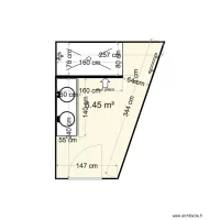 salle de bains douche &agrave; gauche meuble drapier