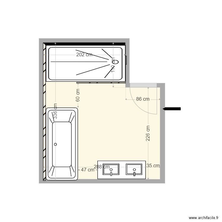 VERMEERSCH. Plan de 1 pièce et 9 m2