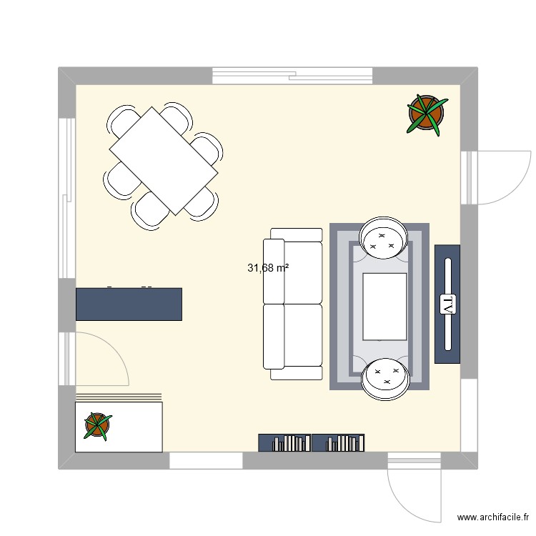 Maison Nicolas. Plan de 1 pièce et 32 m2