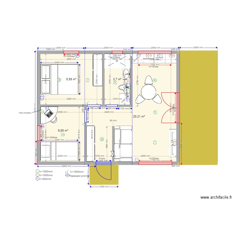 45 8 35 Косовка. Plan de 0 pièce et 0 m2