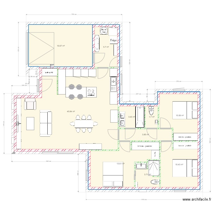 la Noë 4. Plan de 10 pièces et 115 m2