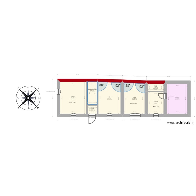 NOTTEBAERE . Plan de 15 pièces et 140 m2