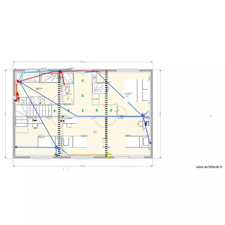 foch ETAGE r&eacute;seaux. Plan de 