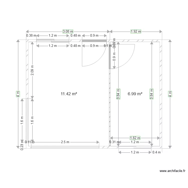 batiment administratif. Plan de 