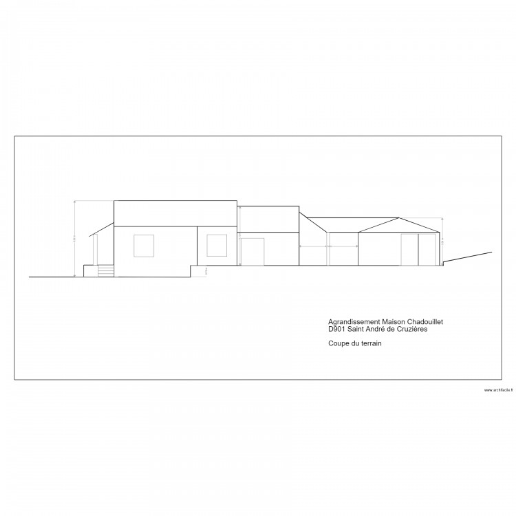 coupe terrain. Plan de 0 pièce et 0 m2