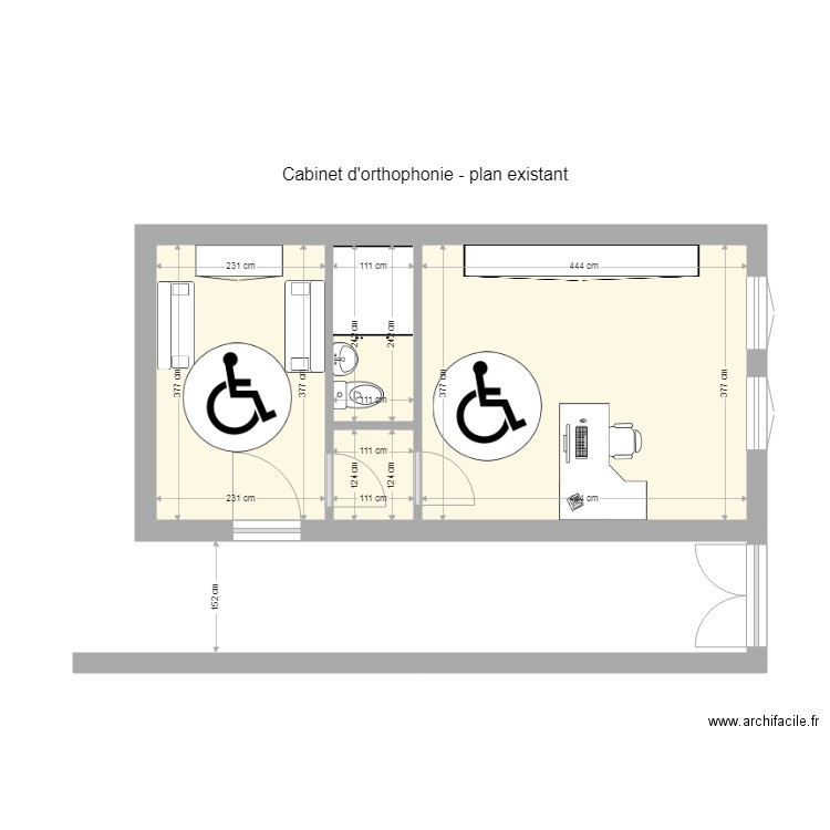 cabinet orthophonie Plan de principe. Plan de 0 pièce et 0 m2