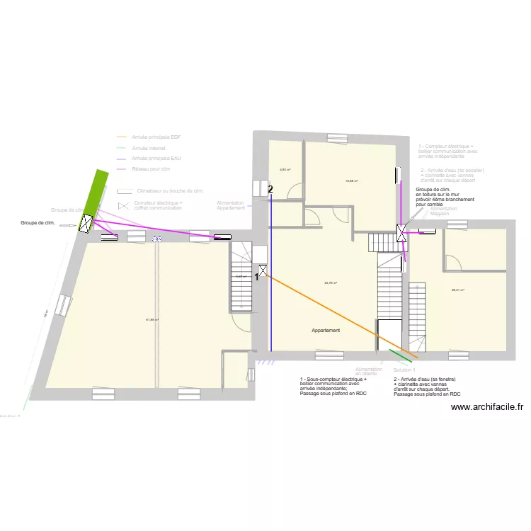 Plan r&eacute;seaux. Plan de 