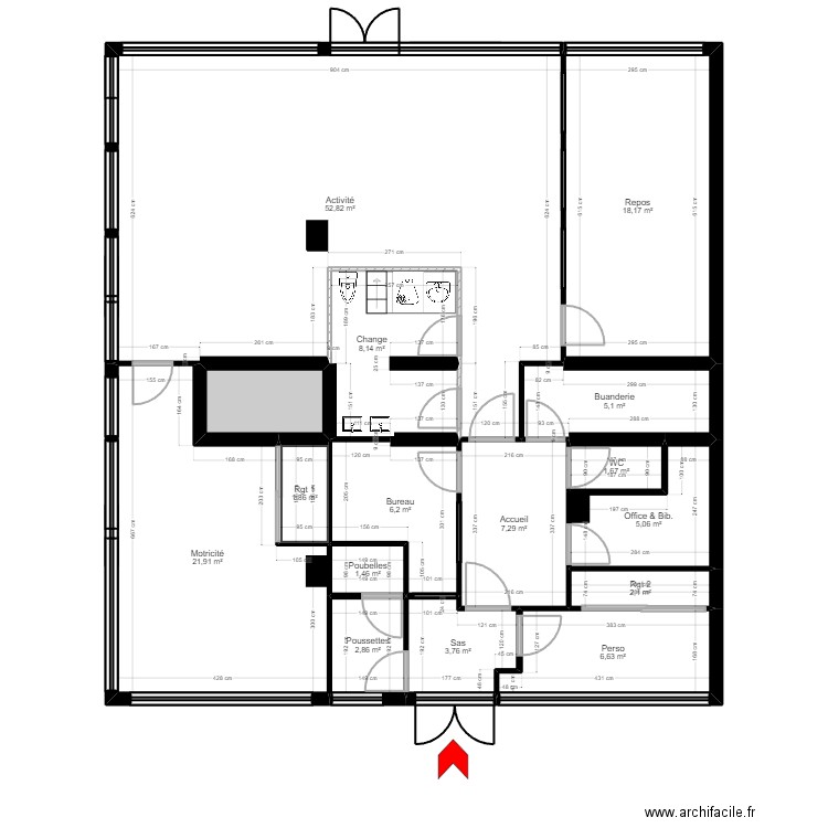 92 PUTEAUX projet Jean v2 ArL 160323. Plan de 16 pièces et 148 m2