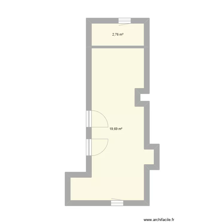RDC Droite Studio. Plan de 
