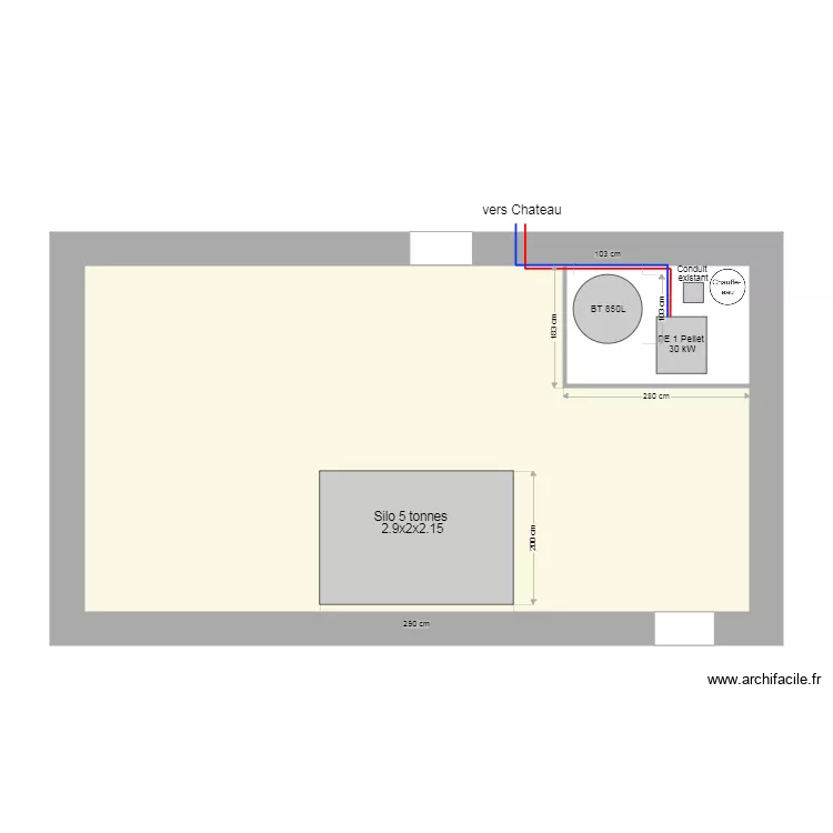 Lauseig parents chaufferie. Plan de 